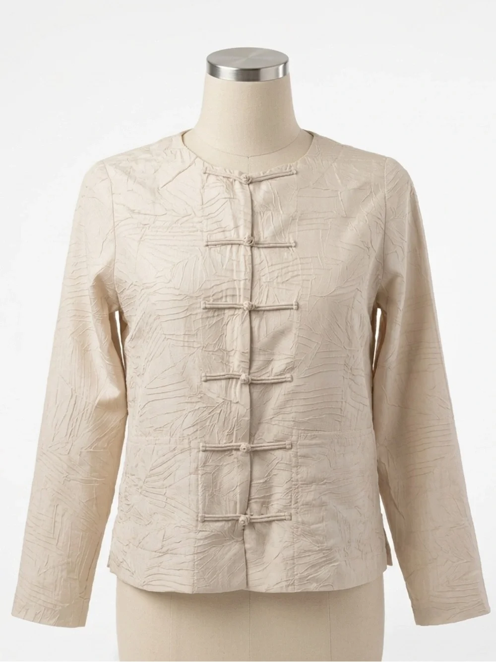 Eileen Fisher Silk Minimalist Blouse | Textured Neutral Petite Small | MSRP $250